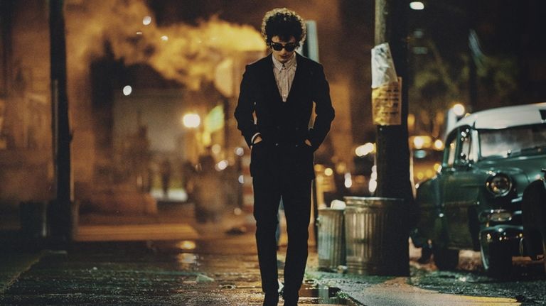 Timothée Chalamet as Bob Dylan in  "A Complete Unknown."