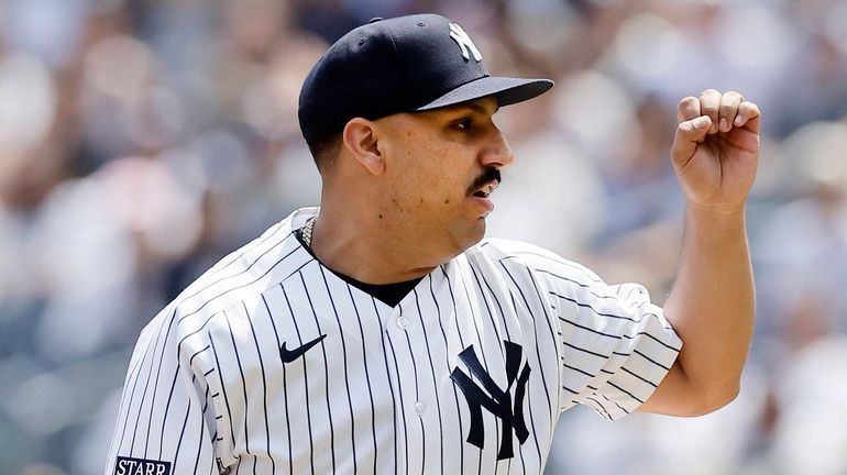 Nestor Cortes of the Yankees pitches during the first inning against...