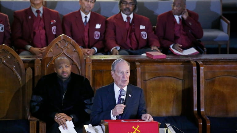 Democratic presidential candidate Michael Bloomberg at the Vernon African Methodist...