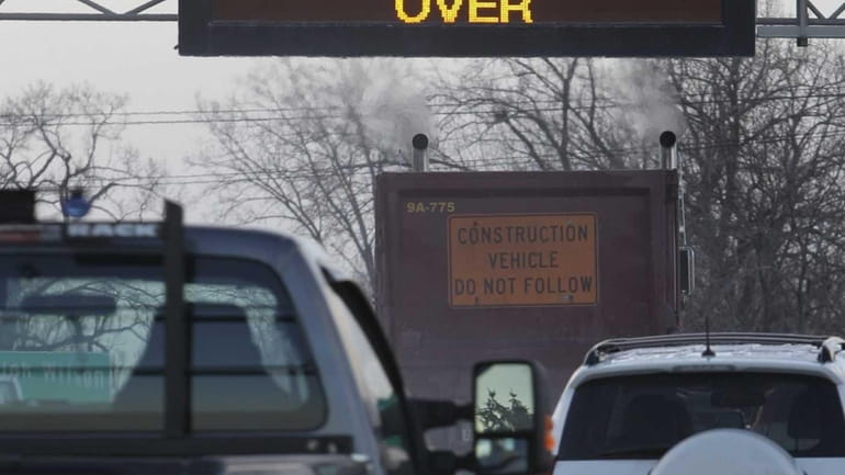 A sign on the New York State Thruway alerts motorists...