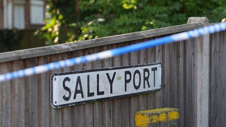 A police cordon at Sally Port Gardens in Gillingham, Kent,...