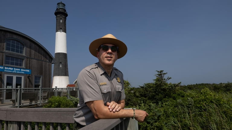 Fire Island Superintendent Alexcy Romero at the Fire Island Lighthouse.