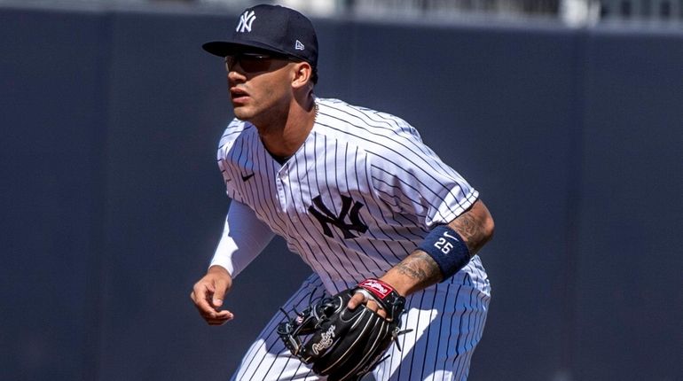 Yankees' shortstop Gleyber Torres in the first inning of the...