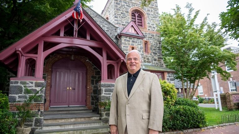 Bill Kiley in front of St John's Episcopal Church in...