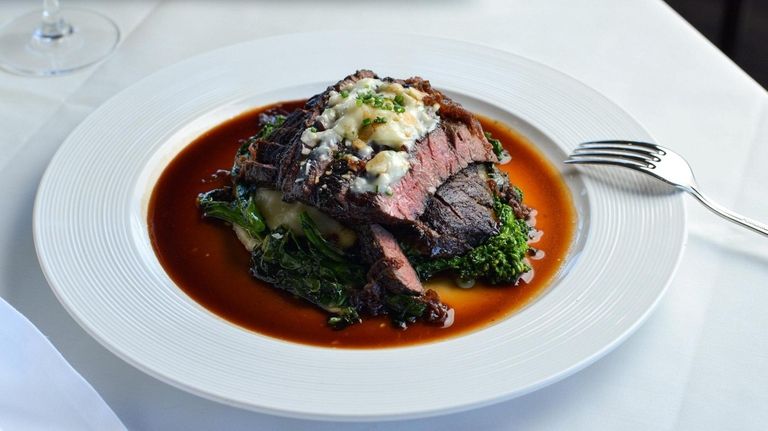 Grilled skirt steak with roasted garlic potatoes at the Lake...