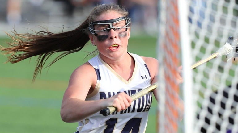 Bayport-Blue Point's Cassidy Weeks score against Sayville on May 11,...