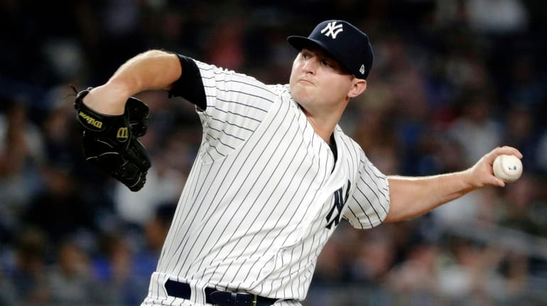 Yankees reliever Zach Britton against the Kansas City Royals on...