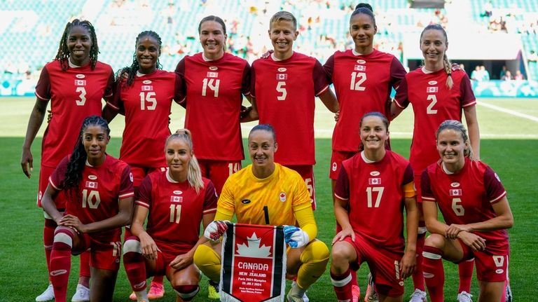 Canada team pose for a group photo prior to the...