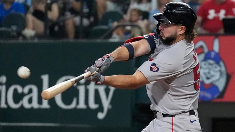 Boston Red Sox's Wilyer Abreu hits a home run during...