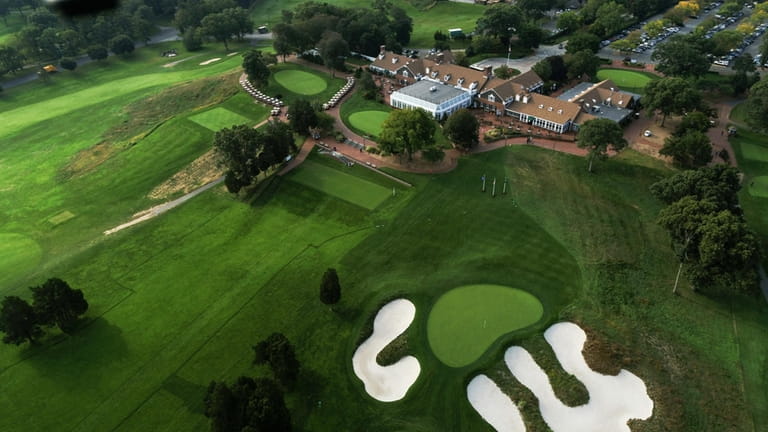 An aerial view of the clubhouse and part of the...