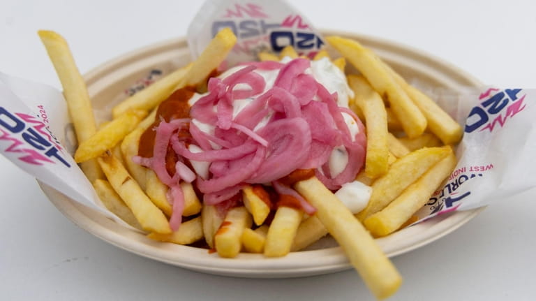 Vegetarian tikka fries at the T20 World Cup cricket stadium...