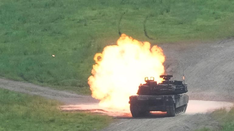 A U.S. Army's M1A2 Abrams tank from the 1st Armored...