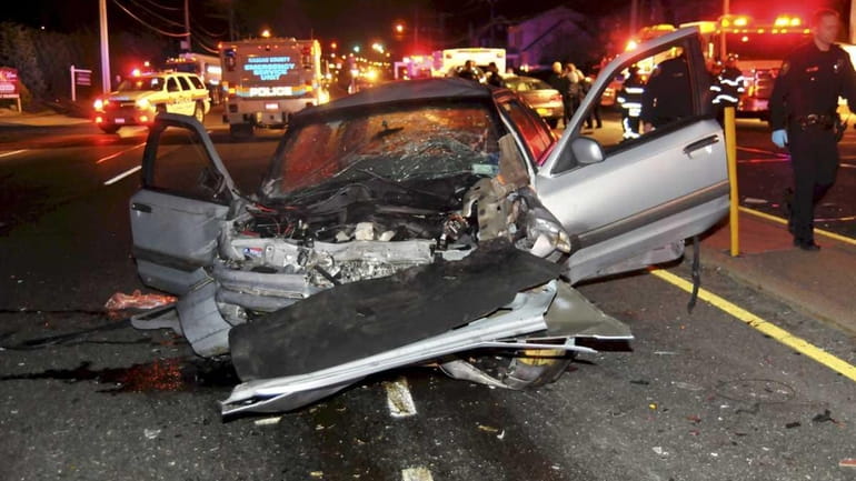 Two people were killed in a late-night car accident in...