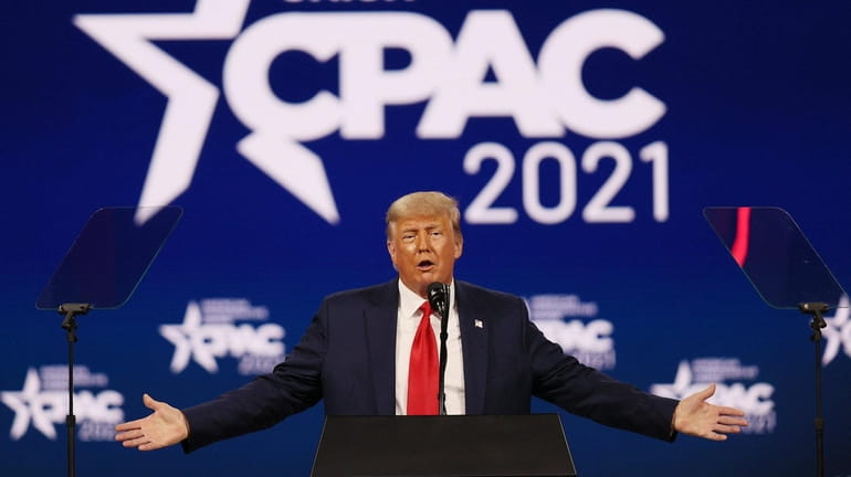 Former President Donald Trump at the Conservative Political Action Conference...