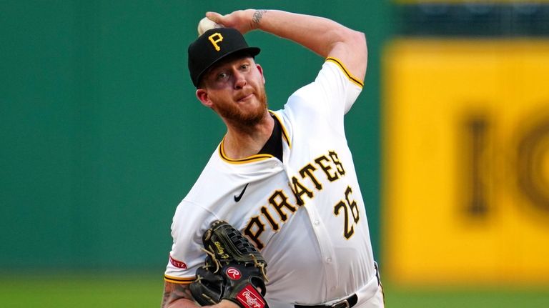 Pittsburgh Pirates starting pitcher Bailey Falter delivers during the second...