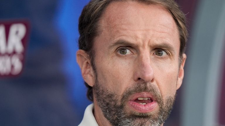 England's then-manager Gareth Southgate looks on during the final match...