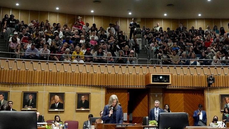 Arizona Sen. Shawnna Bolick, R-District 2, speaks on May 1,...