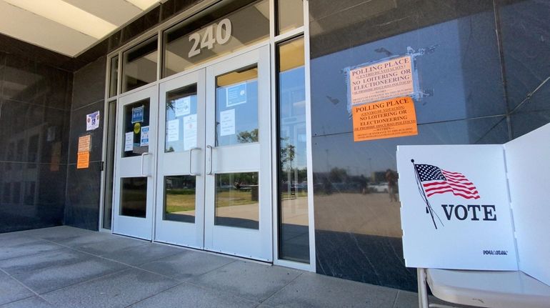 A state primary poling place in Mineola is seen at...