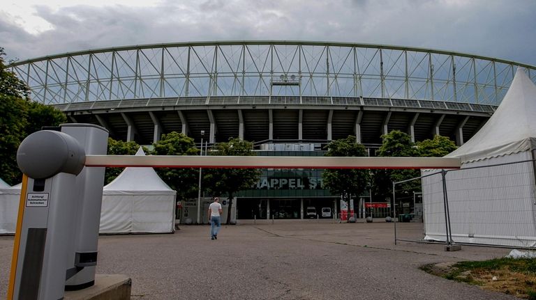 Outside view of the Ernst Happel stadium in Vienna on...