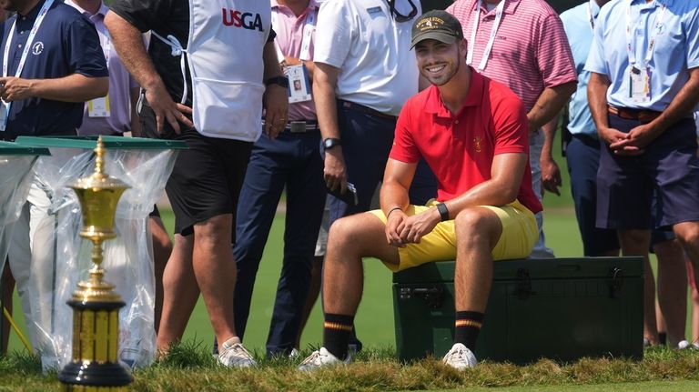 Jose Luis Ballester waits to tee off in the final...