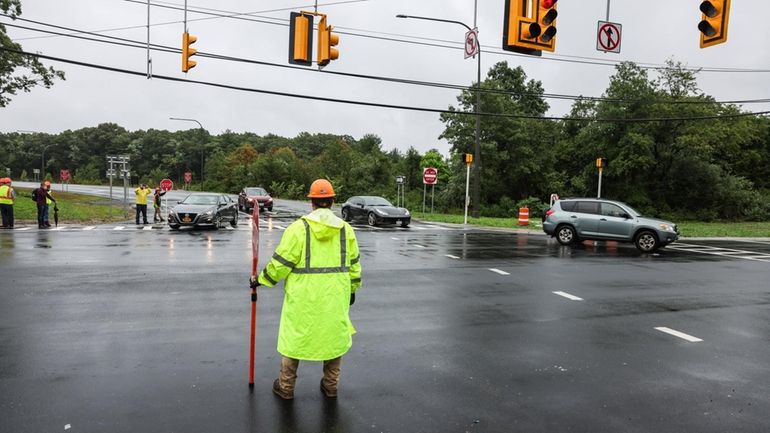 A newly constructed off-ramp from the Long Island Expressway to...