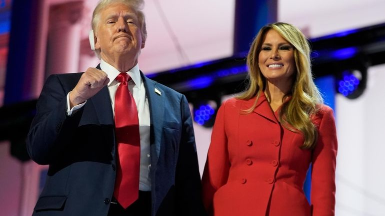 Republican presidential candidate former President Donald Trump and Melania Trump...