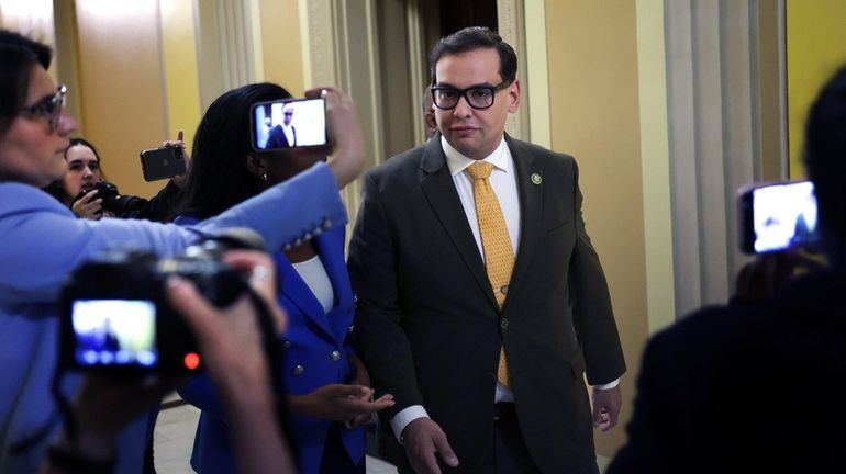 Rep. George Santos (R-Nassau/Queens) arrives at the U.S. Capitol for...