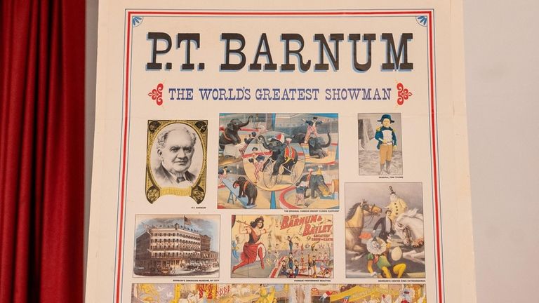 A poster used in Spiotto's P.T. Barnum presentation.