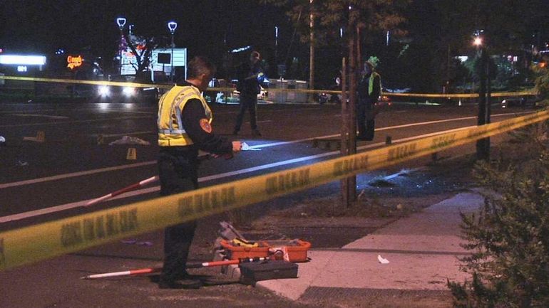 Suffolk Police investigators at the scene of a fatal hit-and-run...