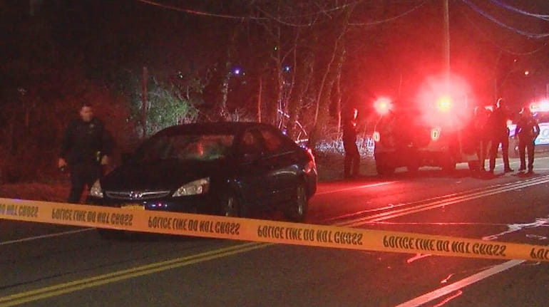 Suffolk County police investigate after a pedestrian was hit by a...