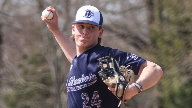 St. Dominic pitcher Victor Frederick.