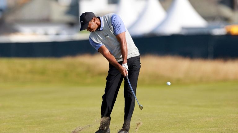 Tiger Woods during a practice round ahead of The Open...