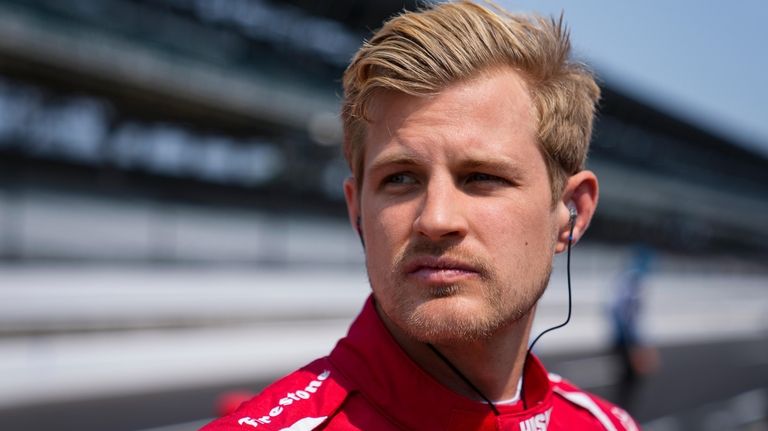 Marcus Ericsson, of Sweden, prepares to practice for the Indianapolis...