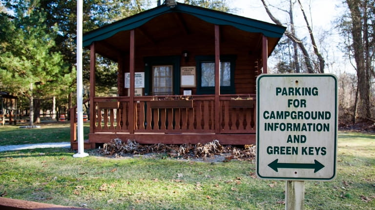 The campground entrance at Blydenburgh County Park in Smithtown offers...