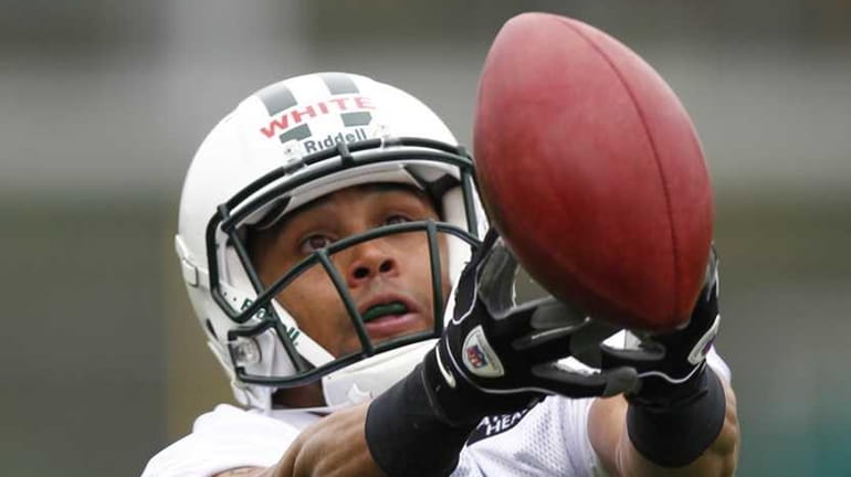 Jordan White works out during Jets rookie minicamp in Florham...
