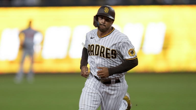 San Diego Padres center fielder Trent Grisham waits for the pitch