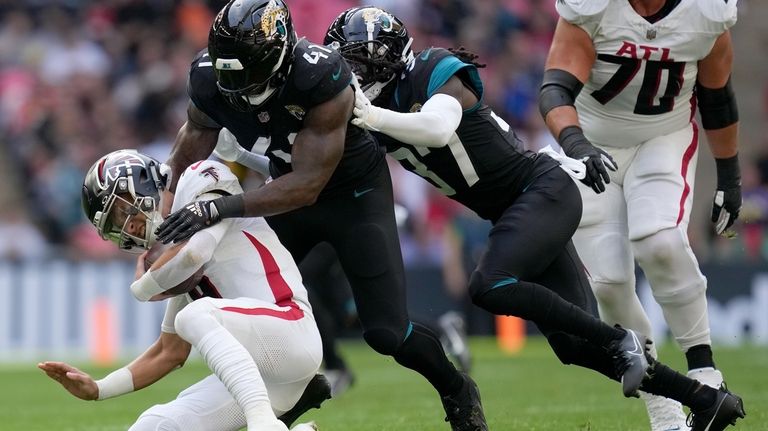 New York Jets defensive tackle Quinnen Williams vs. Atlanta Falcons wide  receiver Calvin Ridley