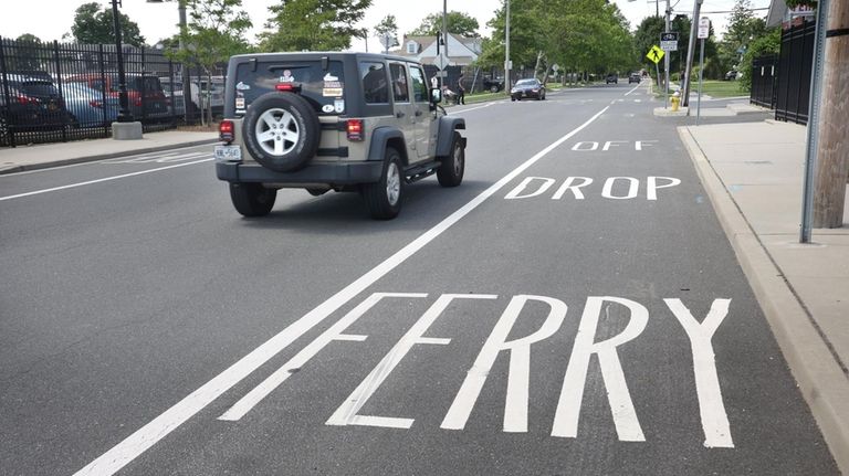 There is a designated drop-off area outside the ferry docks...