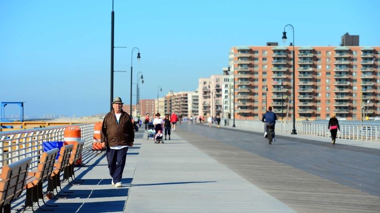 A finished part of the Long Beach boardwalk on Oct....