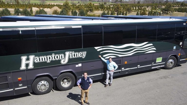 Geoffrey Lynch, president of the Hampton Jitney, left, and his...