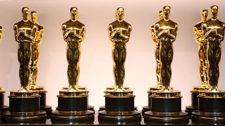 Oscar statues pictured for the 90th Annual Academy Awards at the...