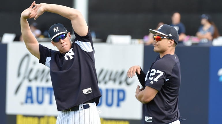 Yankees' Aaron Judge, Giancarlo Stanton not likely to be ready for opening  day