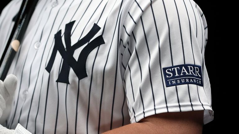 The new advertising patch on Yankees' home uniforms.