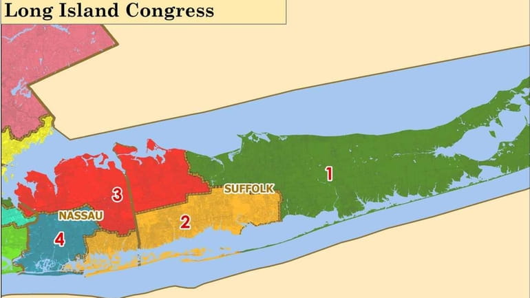 High-resolution image of proposed Long Island congressional districts by the...
