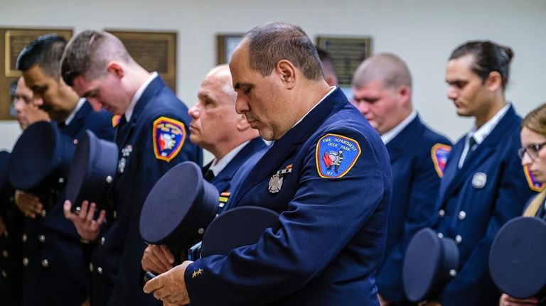 First responders Monday night at the Deer Park Fire Department...