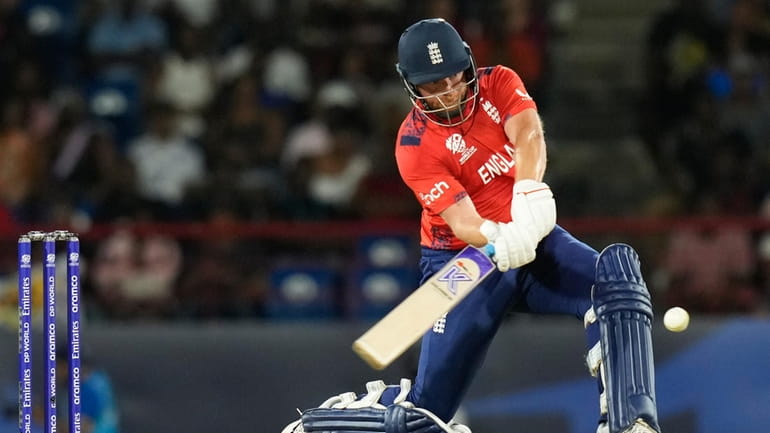 England's Jonathan Bairstow bats during the men's T20 World Cup...