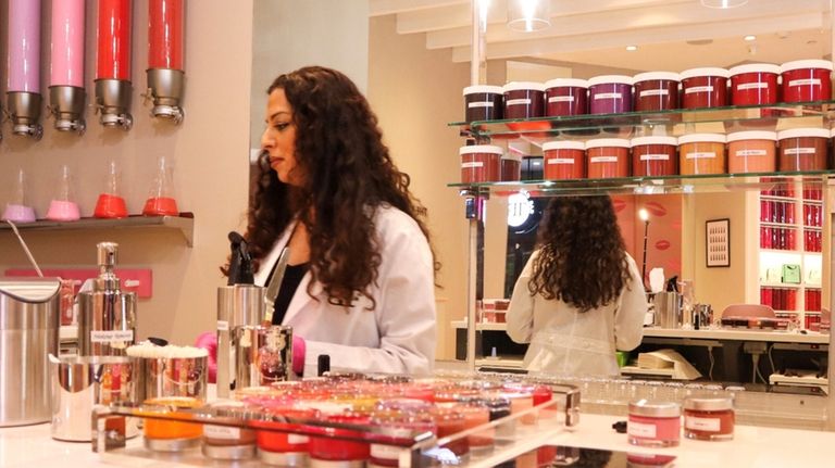 The Beauty Tailor’s co-owner Tatiana Serghides creates different shades of lipstick...