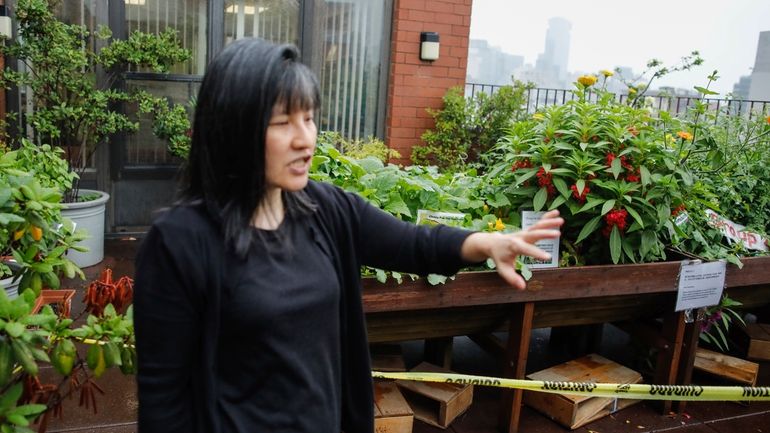 Beatrice Chen, executive director of Immigrant Social Services, walks by...