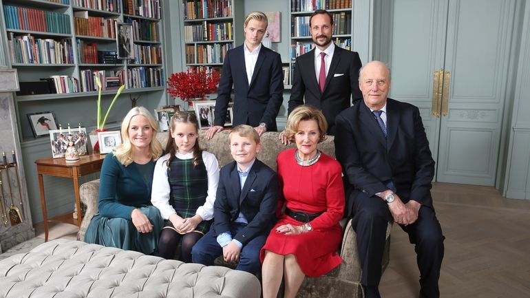 Back row from left, Marius Borg Hoiby and Crown Prince...