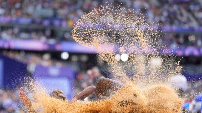 Malcolm Clemons, of the United States, competes in the men's...